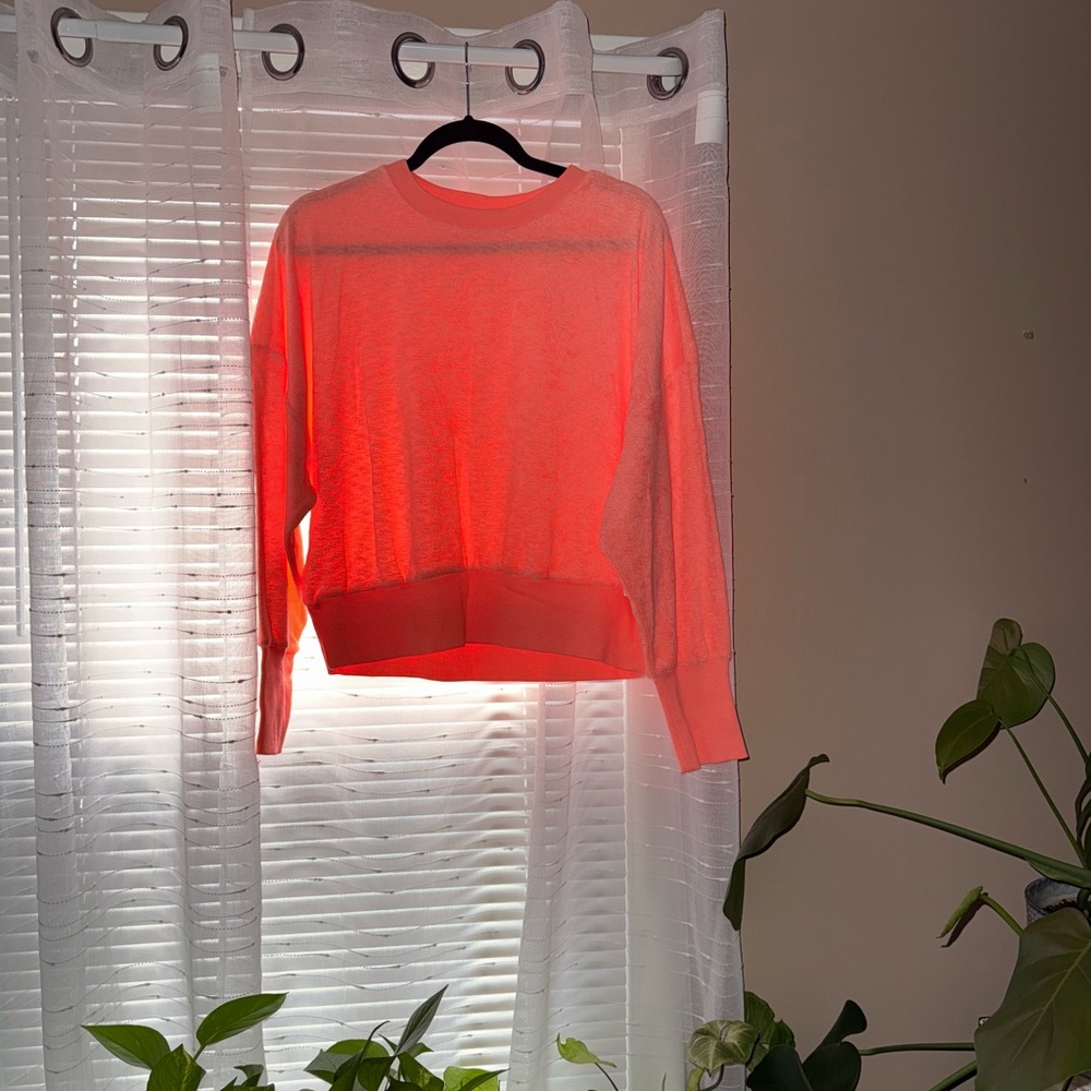 Old Navy Bright Coral Sheer Sweatshirt